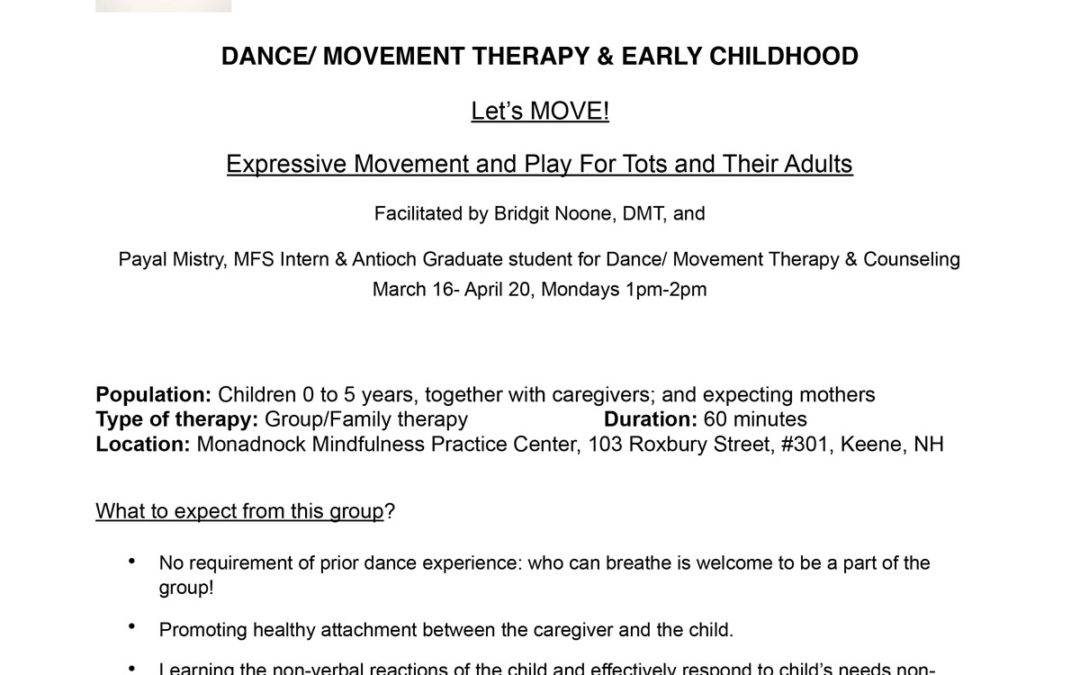 Let’s Move! Dance/ Movement Therapy & early childhood Expressive Movement and Play For Tots and Their Adults